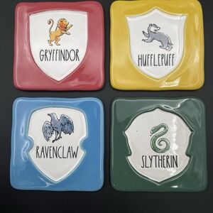Harry Potter House Coasters Set Gryffindor Hufflepuff Ravenclaw Slytherin